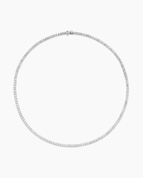 Mens Tennis Necklace in 18K White Gold, 3mm