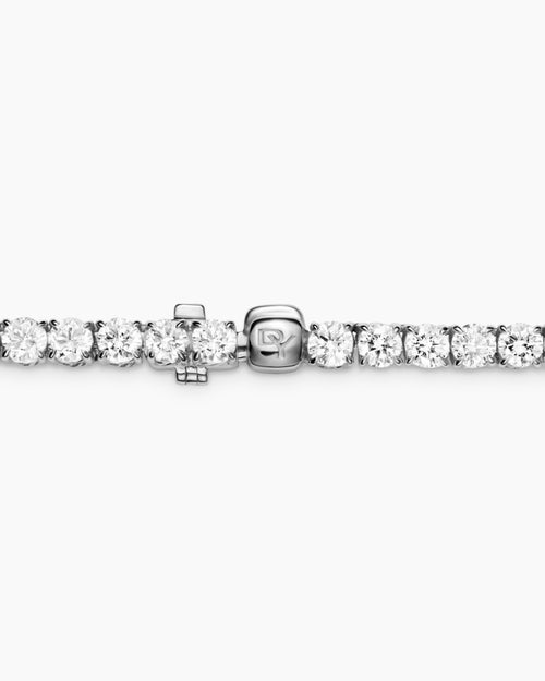 Mens Tennis Necklace in 18K White Gold, 3mm