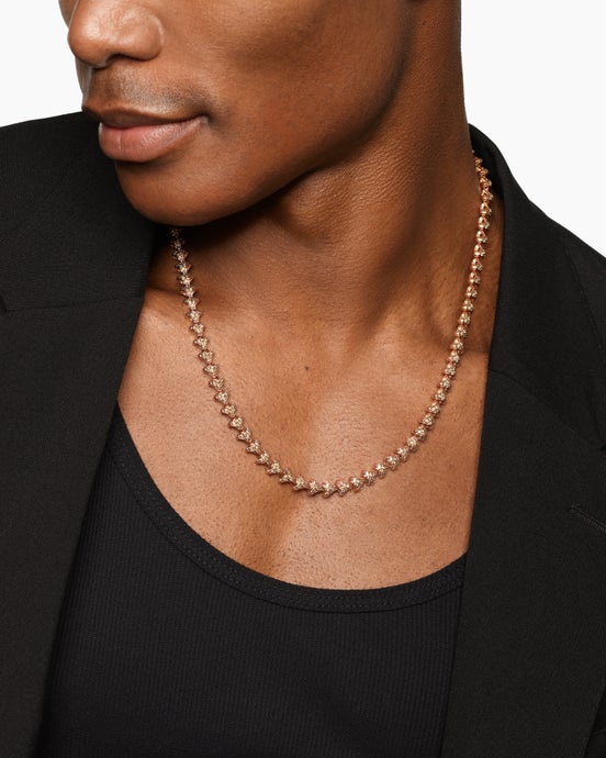 Armory® Necklace in 18K Rose Gold with Cognac Diamonds, 7.5mm