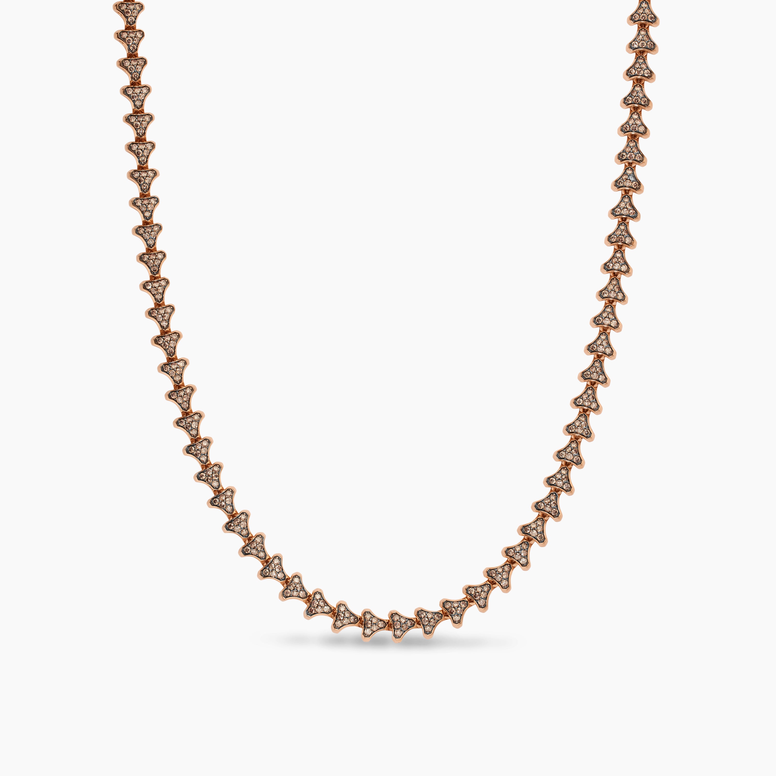 Mens Armory&reg; Necklace in 18K Rose Gold with Cognac Diamonds, 7.5mm