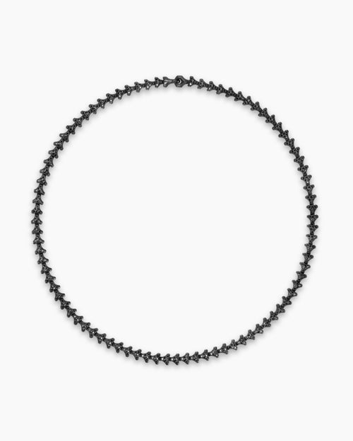 Mens Armory® Necklace in Black Titanium with Black Diamonds, 7.5mm