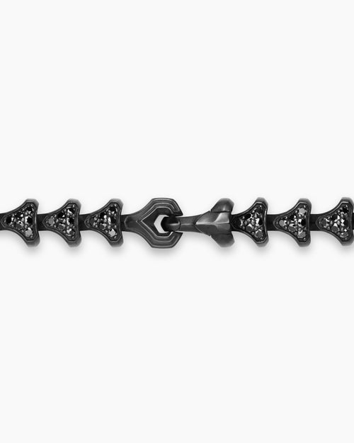 Mens Armory® Necklace in Black Titanium with Black Diamonds, 7.5mm