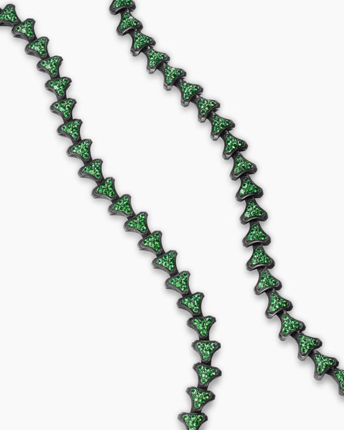 Mens Armory® Necklace in Black Titanium with Tsavorites, 7.5mm