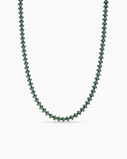 Mens Armory® Necklace in Black Titanium with Tsavorites, 7.5mm