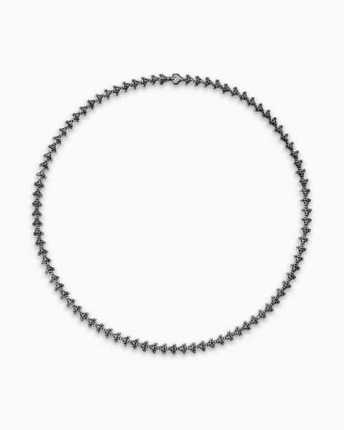 Mens Armory® Necklace in Sterling Silver with Black Diamonds, 7.5mm