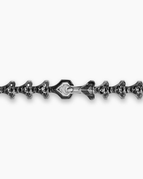 Mens Armory® Necklace in Sterling Silver with Black Diamonds, 7.5mm