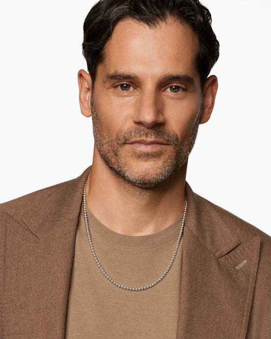 Spiritual Beads Metal Bead Necklace in Sterling Silver, 4mm