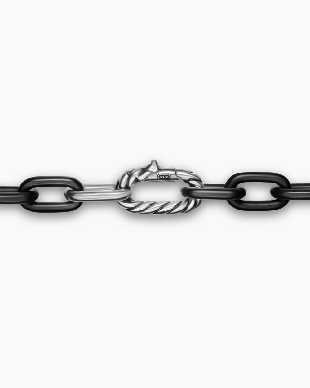 Collier chaîne DY Madison en titane noir avec argent sterling, 8,5 mm hommes