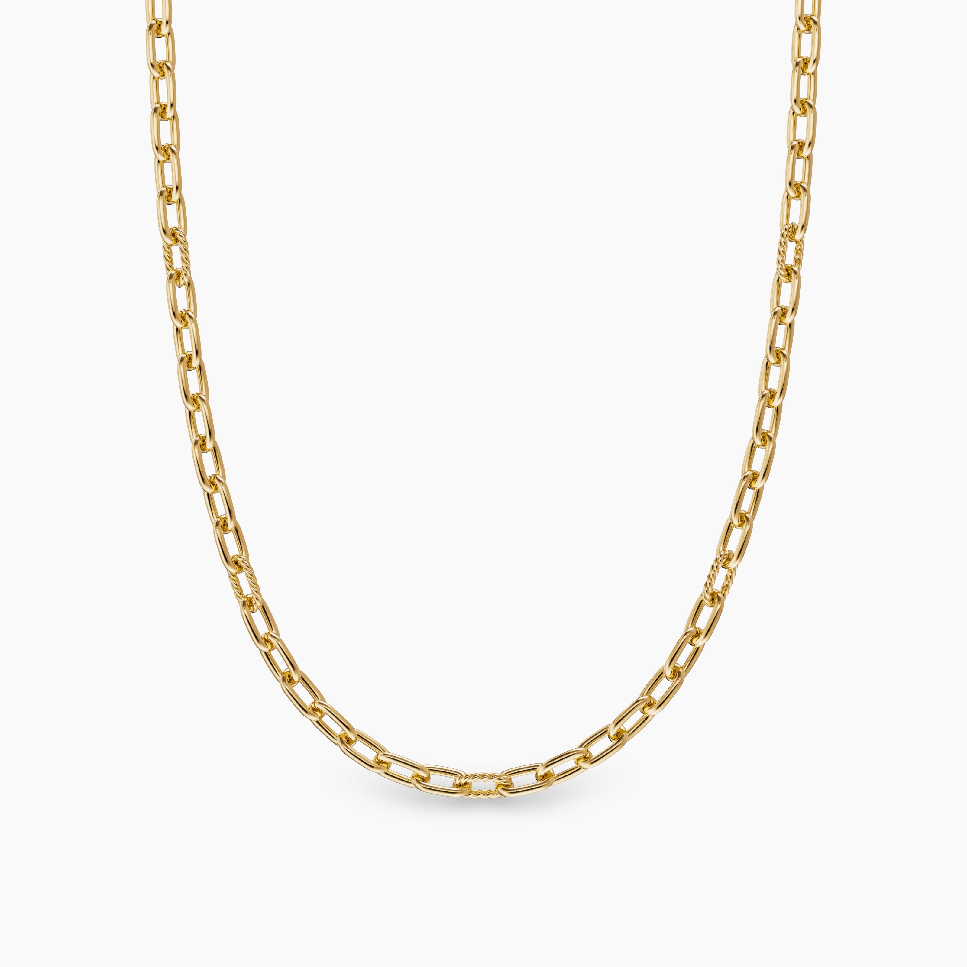 Mens DY Madison&reg; Chain Necklace in 18ct Yellow Gold, 6mm