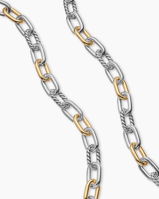 DY Madison® Chain Necklace in Sterling Silver with 18K Yellow Gold, 8.5mm