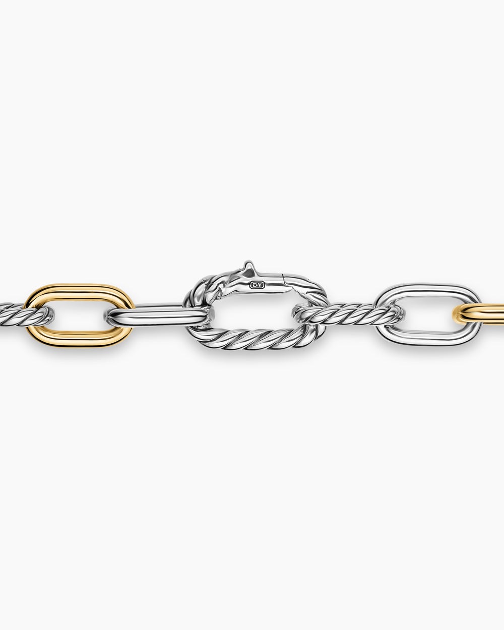 Mens DY Madison® Chain Necklace in Sterling Silver with 18ct Yellow Gold, 8.5mm