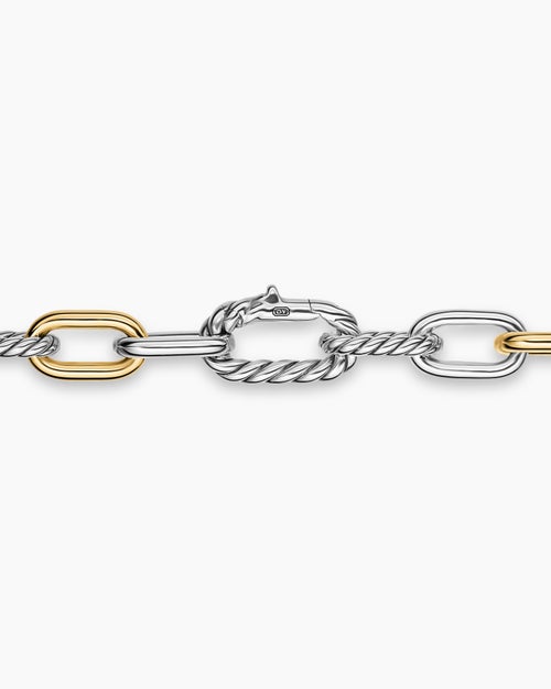 Mens DY Madison® Chain Necklace in Sterling Silver with 18K Yellow Gold, 8.5mm