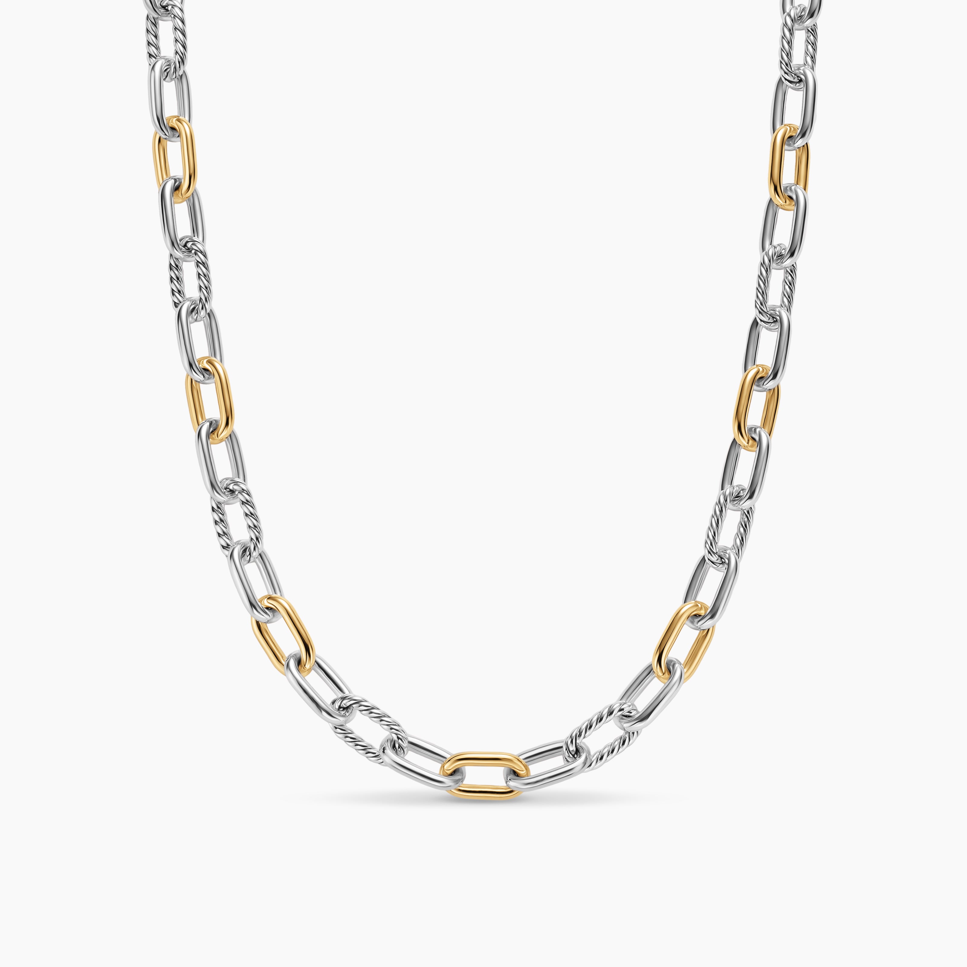 Collier cha&icirc;ne DY Madison&reg; en argent sterling avec or jaune 18 carats, 8,5 mm hommes 