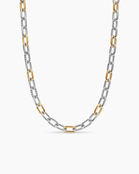 DY Madison® Chain Necklace in Sterling Silver with 18K Yellow Gold, 8.5mm