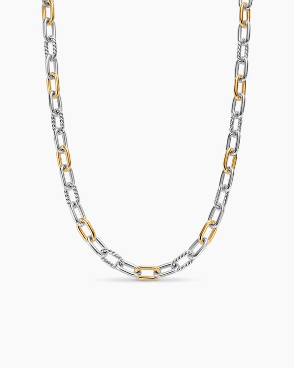 Collier chaîne DY Madison® en argent sterling avec or jaune 18 carats, 8,5 mm