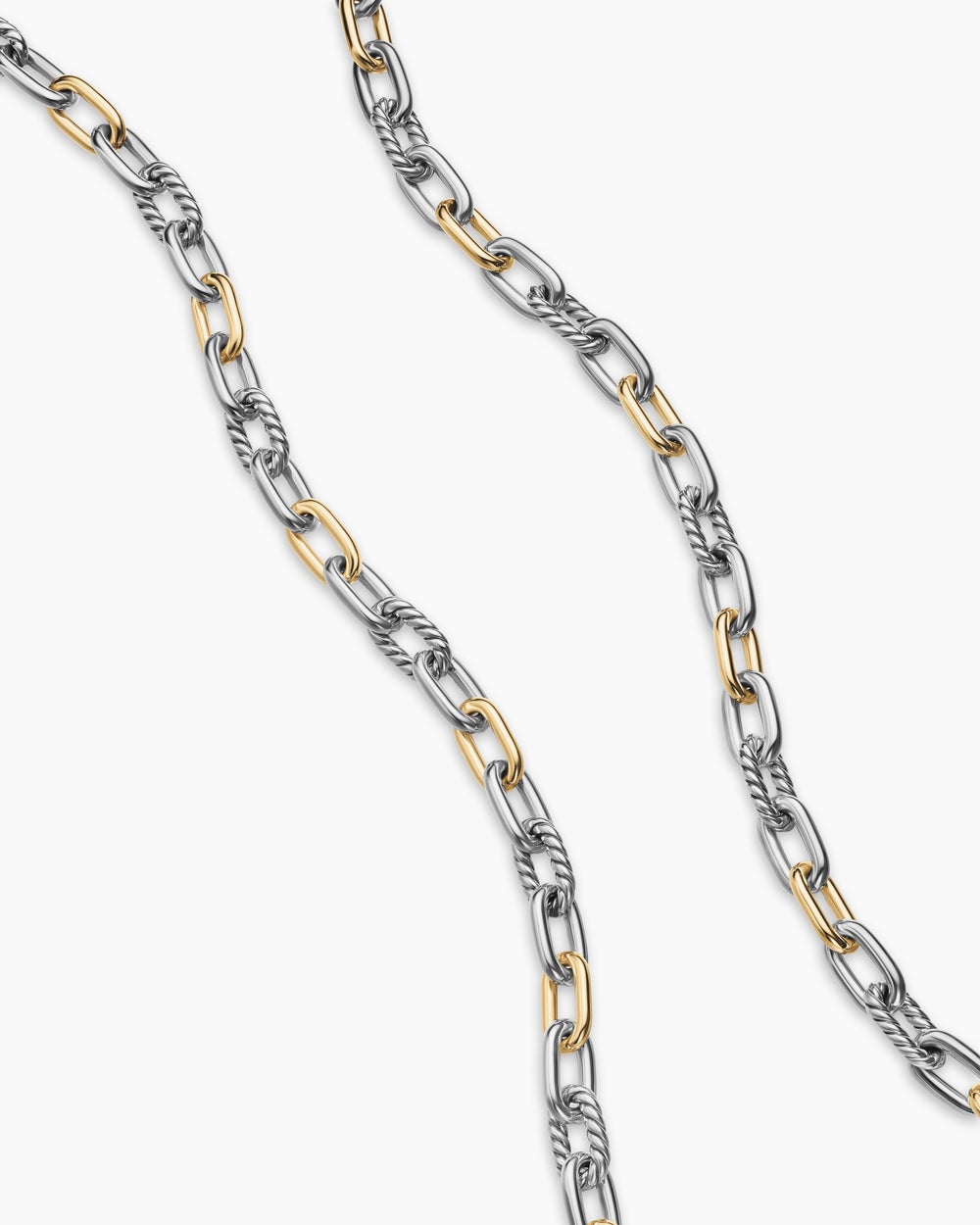 Collier chaîne DY Madison® en argent massif avec or jaune 18 carats, 6 mm homme