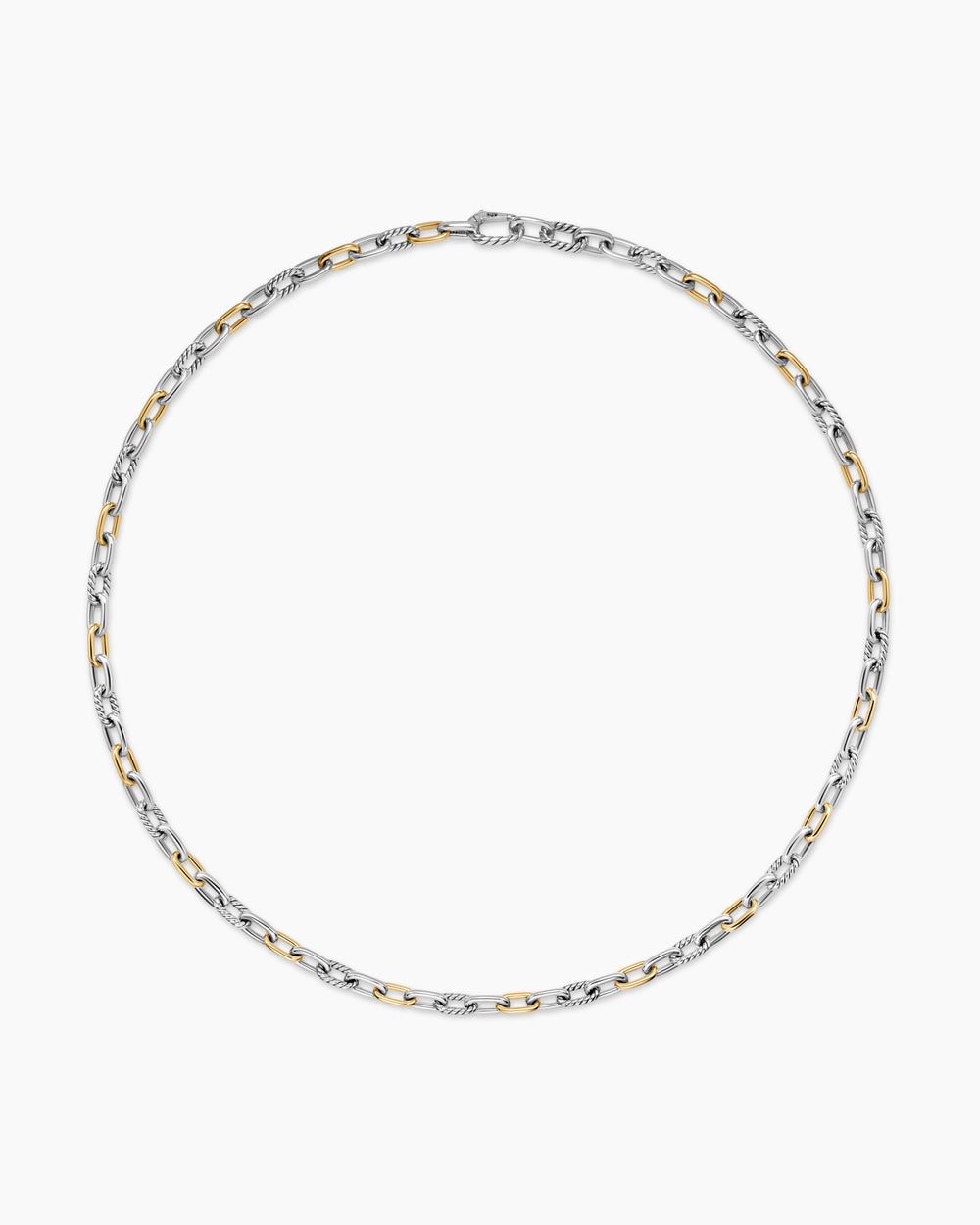 Collier chaîne DY Madison® en argent massif avec or jaune 18 carats, 6 mm homme