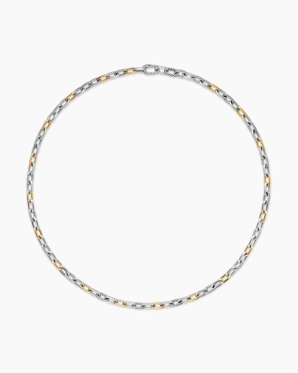 DY Madison® Chain Necklace in Sterling Silver with 18K Yellow Gold, 6mm