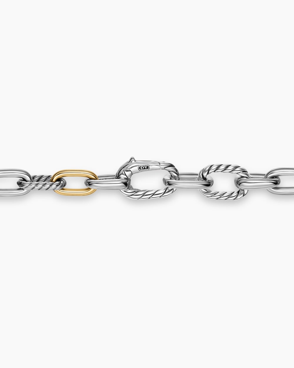Collier chaîne DY Madison® en argent massif avec or jaune 18 carats, 6 mm homme