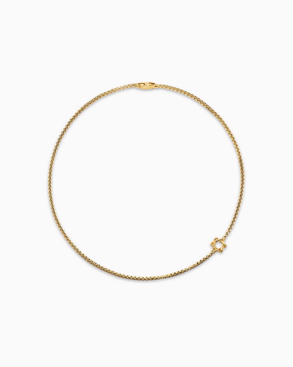 Mens Star of David Station Necklace in 18K Yellow Gold, 3.4mm