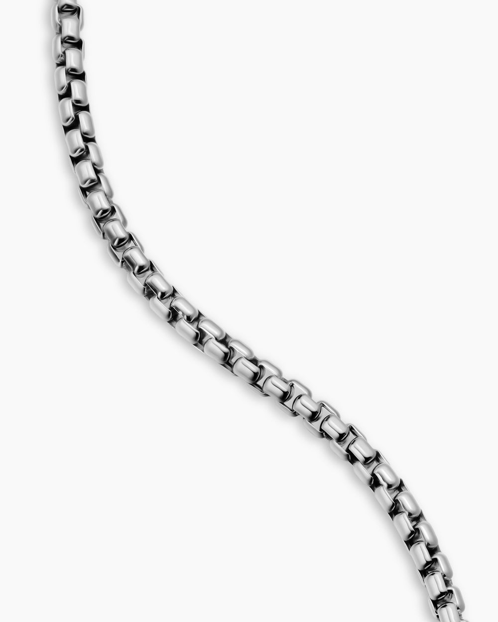 Mens Star of David Station Necklace in Sterling Silver with 14K Yellow Gold, 3.6mm