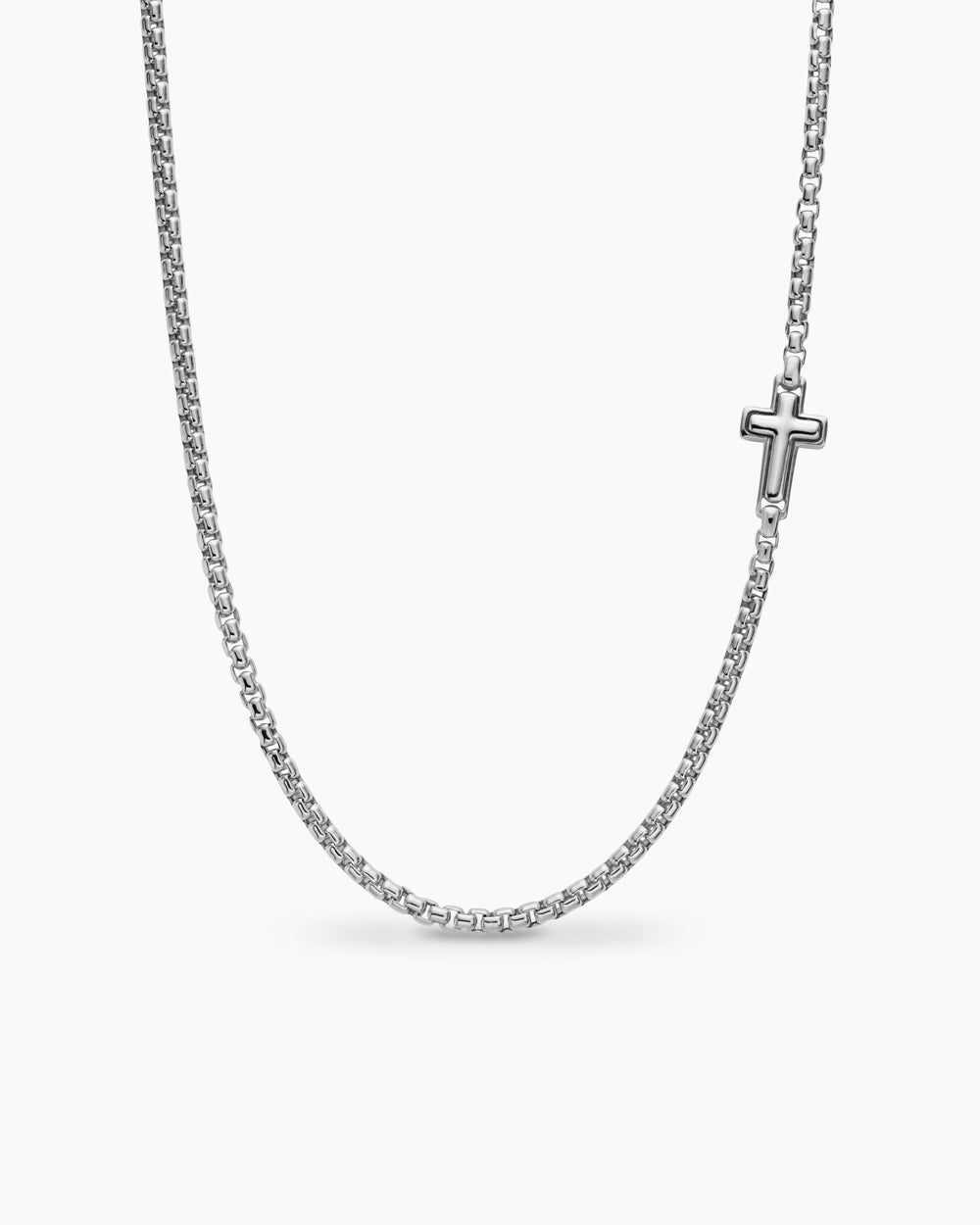 Collier à motif intercalé avec croix en argent sterling, 3,6 mm hommes