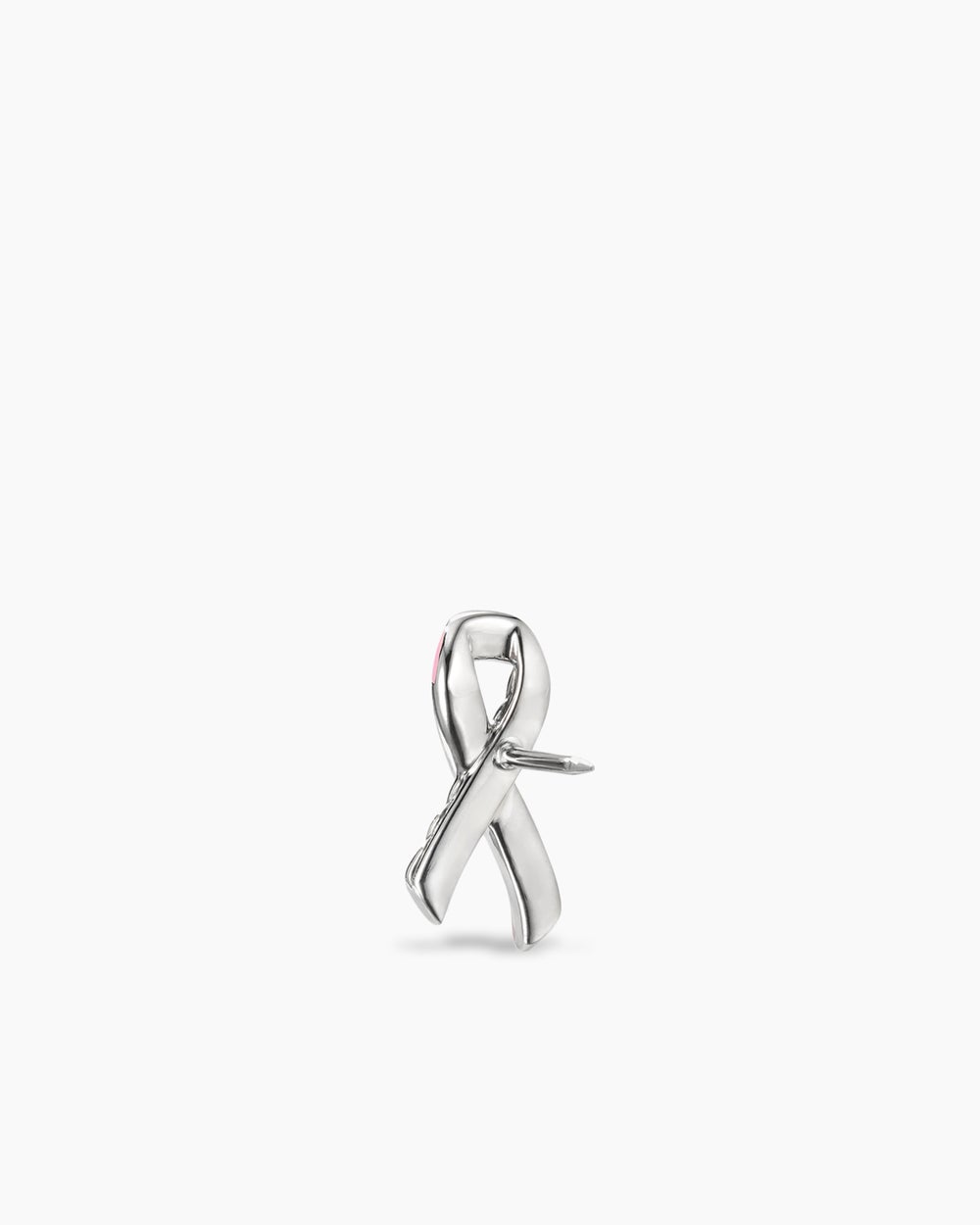 Épinglette ruban Cable Collectibles® en argent sterling avec émail rose, 18 mm pour femmes