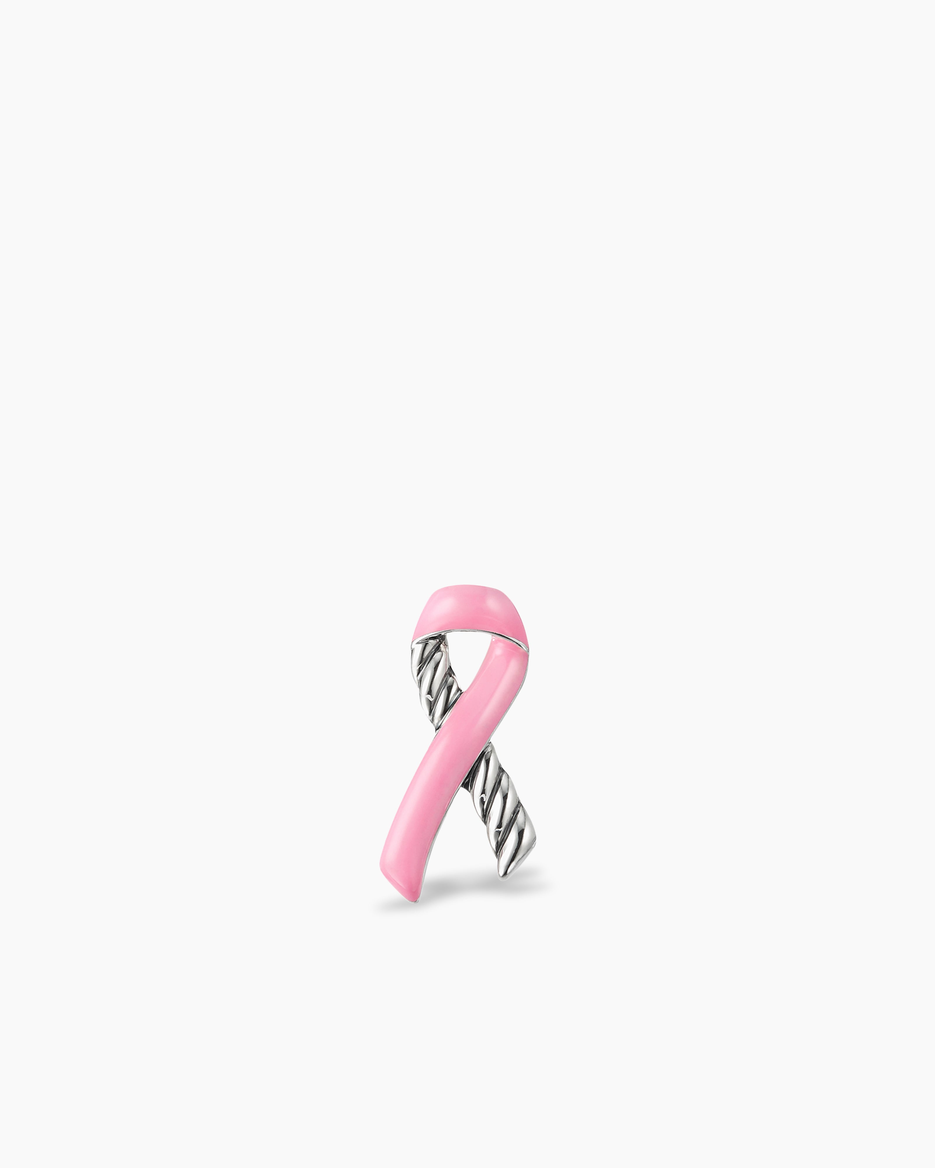 Breast Cancer Pink and White Ribbon Pin