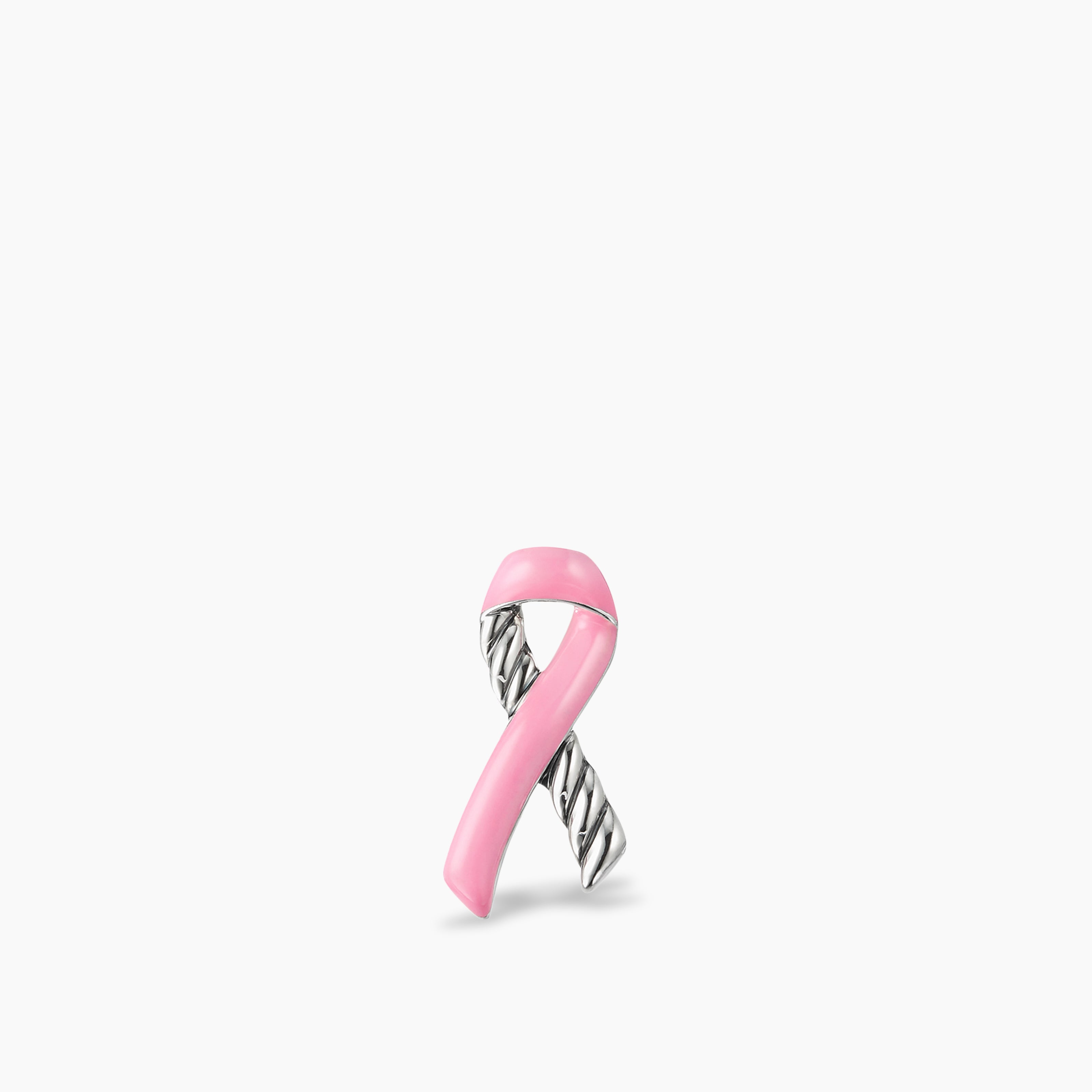 Womens Cable Collectibles&reg; Ribbon Pin in Sterling Silver with Pink Enamel, 18mm