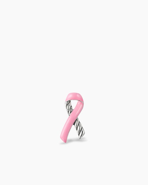 Womens Cable Collectibles® Ribbon Pin in Sterling Silver with Pink Enamel, 18mm