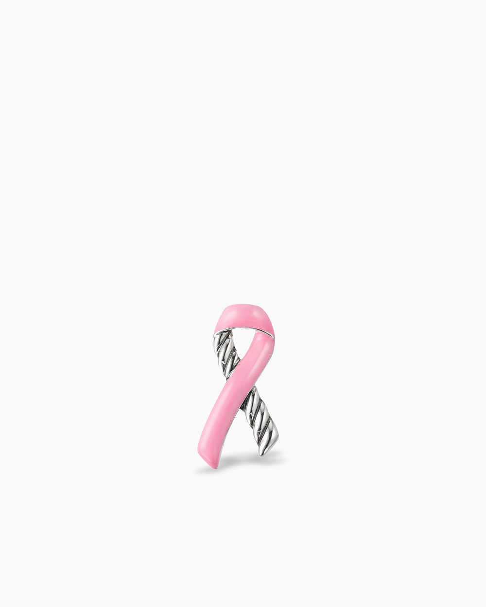 Épinglette ruban Cable Collectibles® en argent sterling avec émail rose, 18 mm pour femmes
