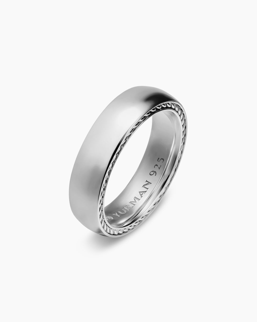 Anneau Streamline en argent massif, 6 mm homme