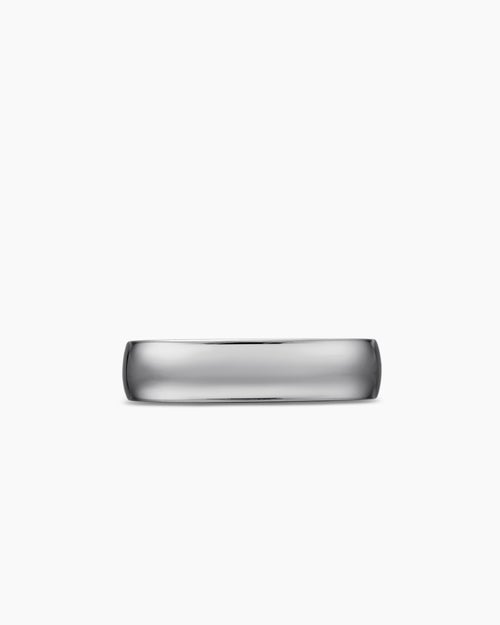 Mens Streamline Band Ring in Sterling Silver, 6mm