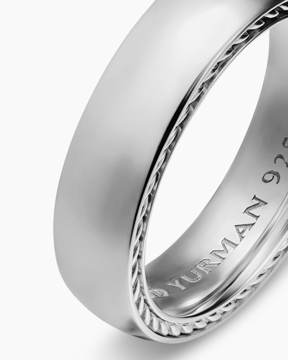 Anneau Streamline en argent massif, 6 mm homme