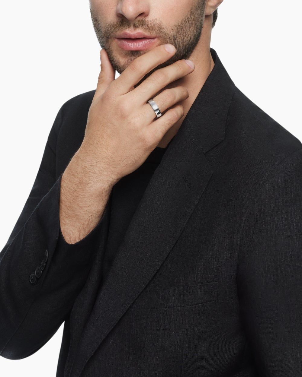 Anneau Streamline en argent massif, 6 mm homme
