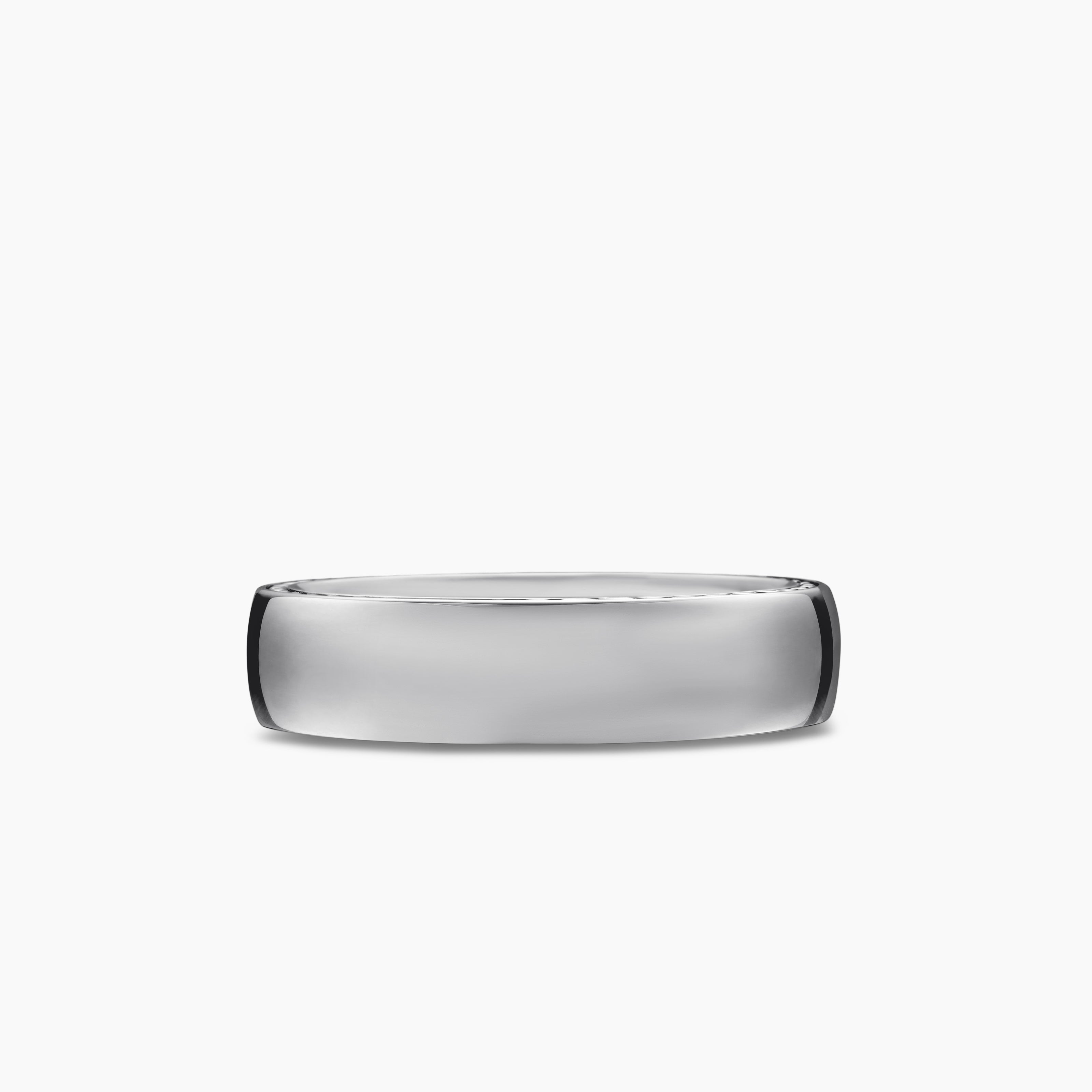 Mens Streamline Band Ring in Sterling Silver, 6mm