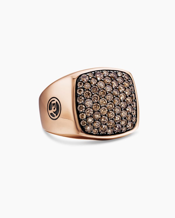 Streamline Signet Ring in 18K Rose Gold with, 19mm