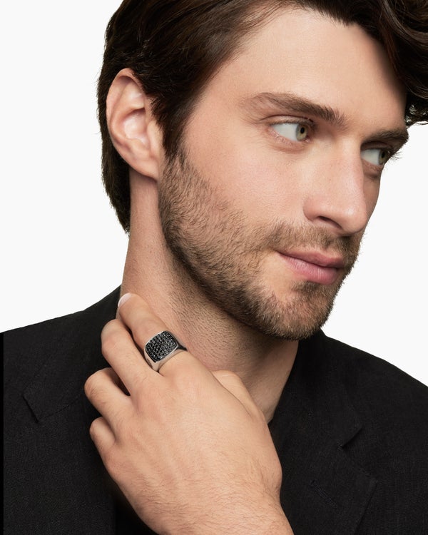 Streamline Signet Ring in Sterling Silver with, 19mm