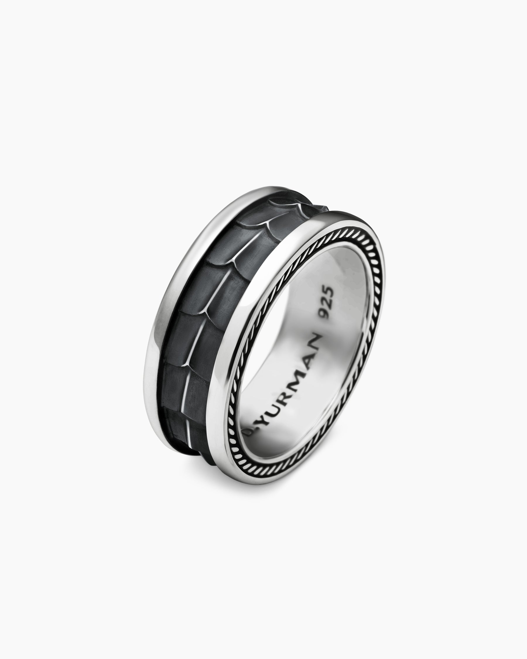 Waves Band Ring in Sterling Silver, 10mm