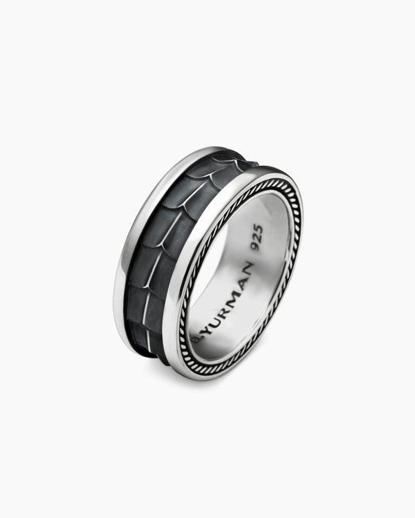 Armory Band Ring in Sterling Silver, 9mm