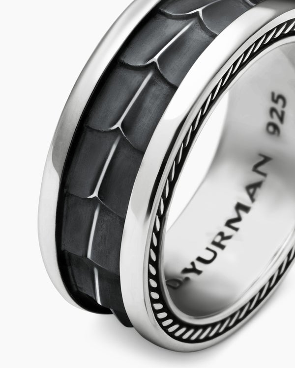 Armory Band Ring in Sterling Silver, 9mm