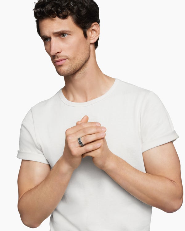 Armory Band Ring in Sterling Silver, 9mm