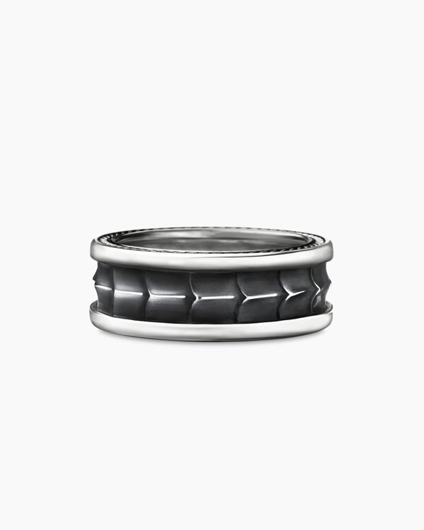 Armory Band Ring in Sterling Silver, 9mm