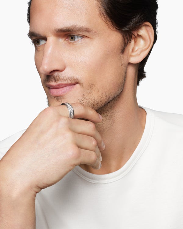 Streamline Two Row Band Ring in Sterling Silver, 6.5mm