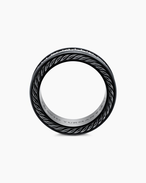 Streamline Two Row Band Ring in Black Titanium, 6.5mm