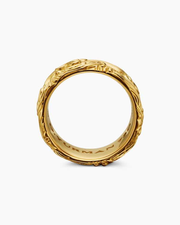 Waves Band Ring in 18K Yellow Gold, 10.5mm