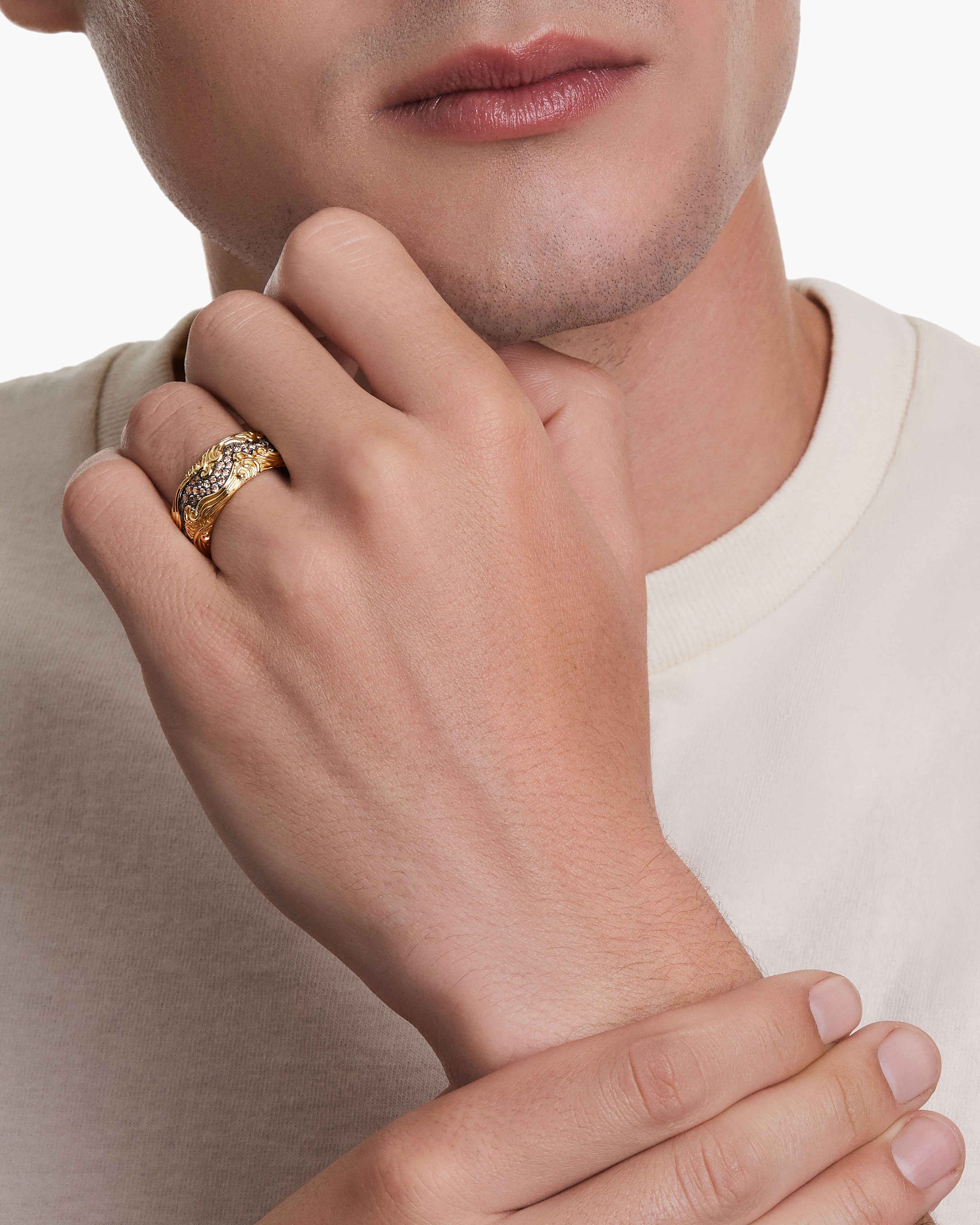 Sleek Men's Diamond Ring (0.17 Ct) In 18K Gold (6.970 Gram) | Mohan  Jewellery