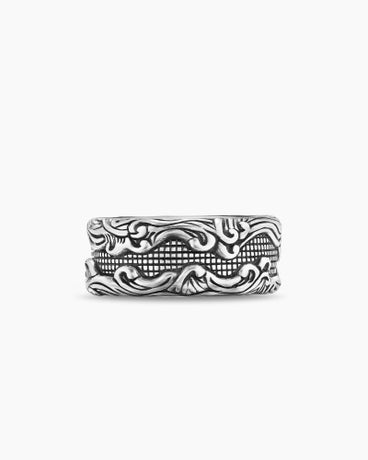 Waves Band Ring in Sterling Silver, 10mm
