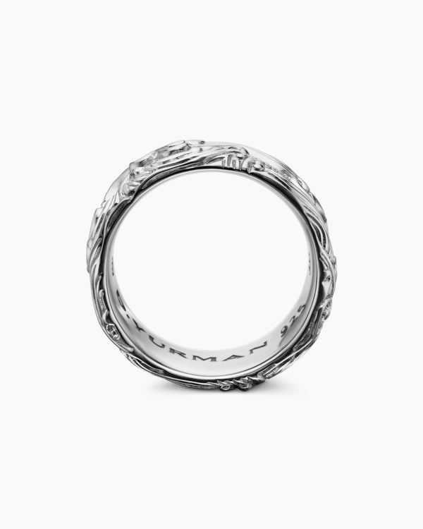 Waves Band Ring in Sterling Silver, 10.5mm