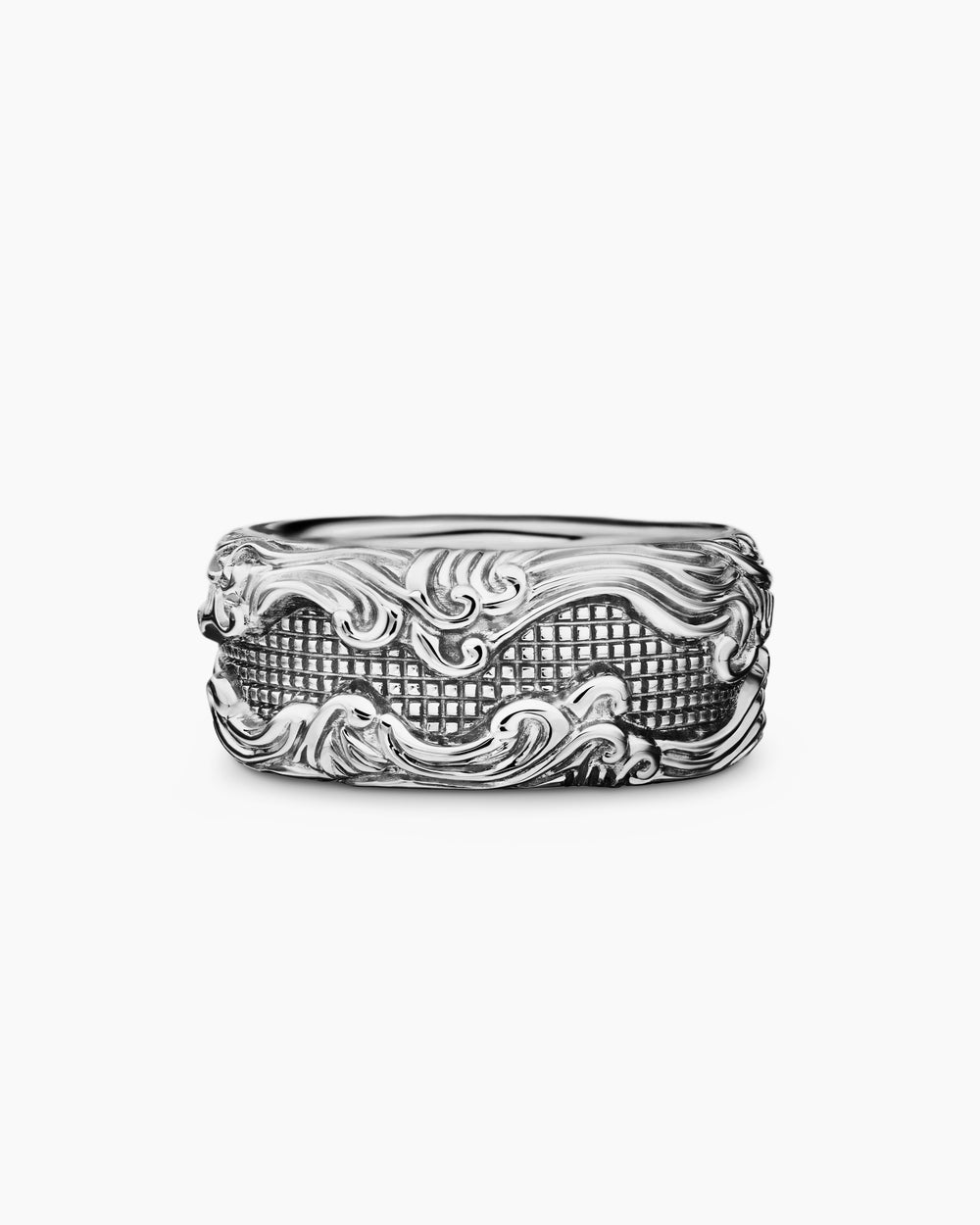 Anneau Waves en argent sterling, 10,5 mm hommes